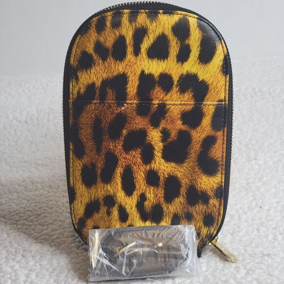 Monarque Leopard Cheetah Print Crossbody Wallet Purse New Imperfections NWOT - Picture 4 of 8